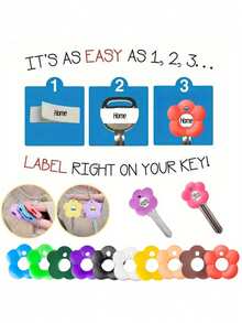 20/16/12/6/3/1pc Colorful Flower Keycaps (With Labels), Color Coded Keycap Covers, Suitable For Home/Office Keyboards; Soft Touch Keycap Covers With Identification Labels For Quick Key Identification; Fashionable And Easy To Install Key Organizer - Multicolor - View 9