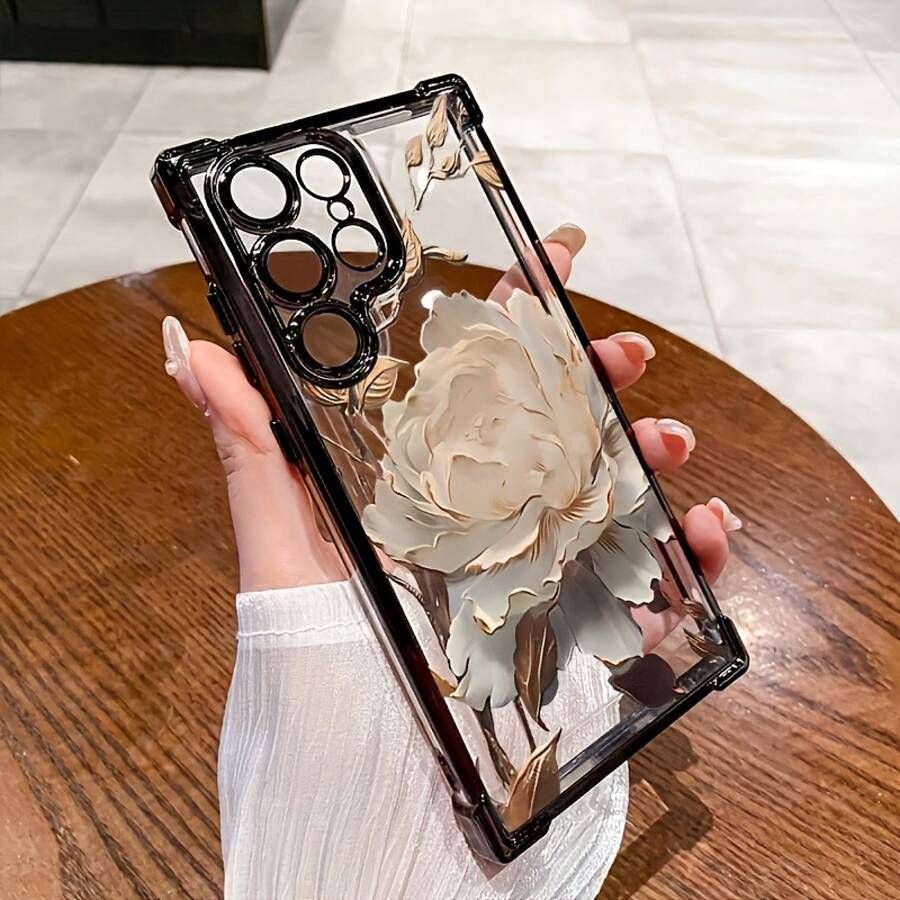 Light Yellow Floral Phone Case, Simple And Elegant, Suitable For Samsung S24 Ultra S23 Ultra S22 Ultra S24+S23+S22+Plus S24 S23 FE S22, Easter Birthday Gift, Christmas And Halloween Decoration, Gifts For Girlfriends, Friends, Family Or Yourself. - 樣式 1 - 查看 1