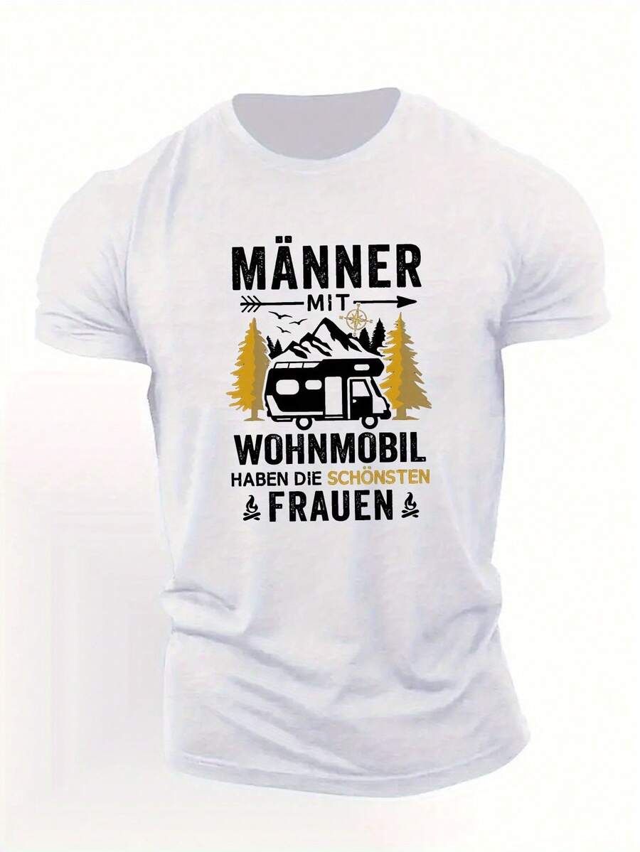 Cool Short-Sleeved Men'S T-Shirt For Summer - 白色 - 查看 1