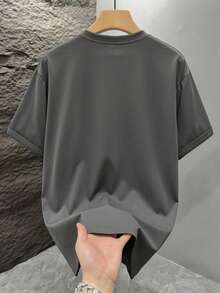 Casual Short-Sleeved, Crew-Neck T-Shirt With A Print, Ideal For Summer. Suitable For Children And Teenagers. Breathable And Sweat-Wicking. - 咖啡棕 - 查看 4