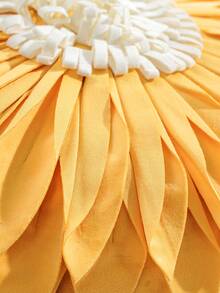 Funda de cojín redonda con pétalos de girasol 3D hechos a mano, funda de cojín con textura floral en capas estereoscópicas, funda decorativa estética para todas las estaciones para sofá, dormitorio, balcón, cabaña, sala de estar, solo la funda de cojín, no incluye el relleno - Multicolor - Ver 4