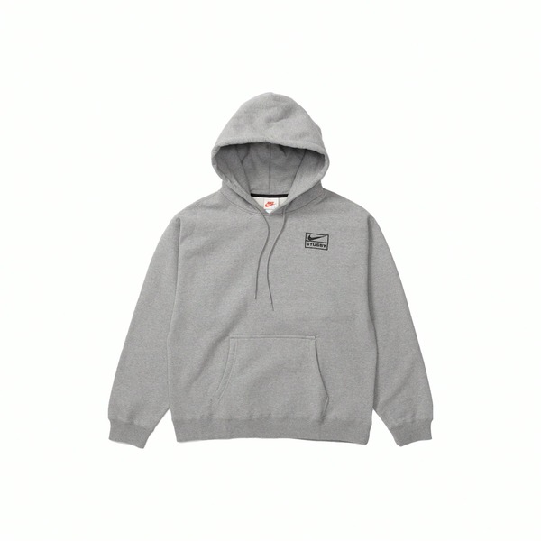 Nike x Stussy 聯名款 Stussy SS22聯名系列 純色Logo字母刺繡休閒套頭連帽衛衣 美版 男女同款 灰色