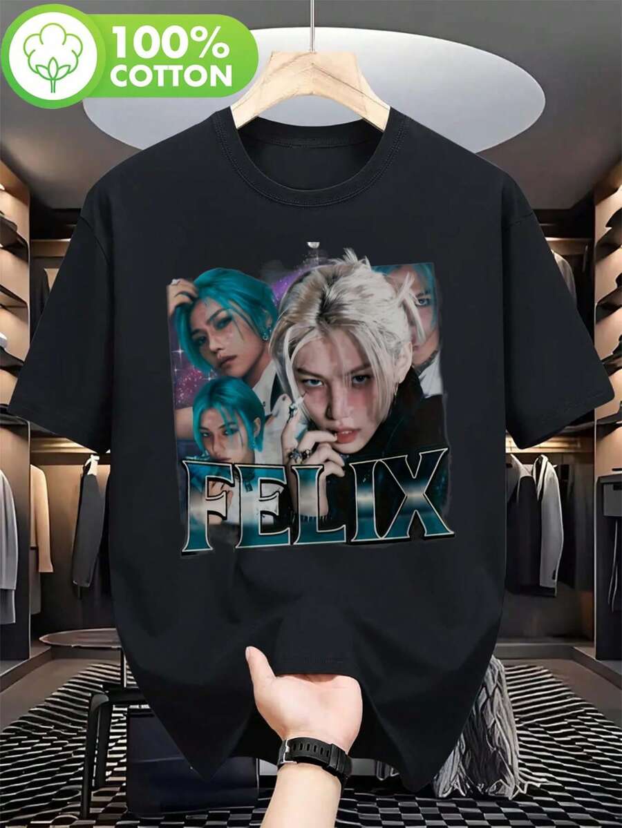 Envío Local - Envío desde DE/IT/FR/ES/PL - Camiseta Gráfica con Retrato para Hombre, Ropa Masculina - Camiseta Casual de Manga Corta de Algodón Puro, Camiseta para Todas las Temporadas, Prenda Esencial, Regalo para Chico - A - Ver 1