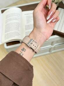 1件相容於 女款 PU 環形錶帶 38MM 40MM 41MM 42MM 44MM 45MM 46MM 49MM Ultra 11/10/9/8/7/6/5/4/3/2 SE - Trench - 查看 3