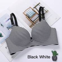 Sujetador sin aros de acero para mujer, tipo push-up, sin costuras, con estampado floral, ropa interior sexy. - Flor blanca - Ver 12