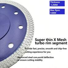 3pcs 5-Inch Ultra-Thin Diamond Saw Blades, For Ceramic Cutting, Brand New Grid Pattern Segmented Edge, No Chipping, Ultra-Thin And Durable, Suitable For Cutting Tiles, Ceramics, Granite With Grinder - B - View 3