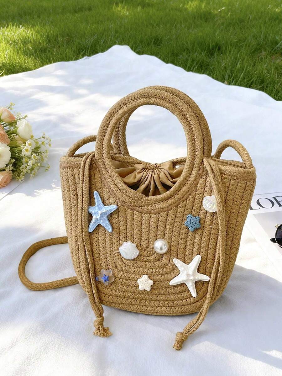 Fashionable Woven Shoulder Bag For Spring 2026, Suitable For Daily Use, Casual Outings, Travel, And Vacations - 明亮 - 查看 1