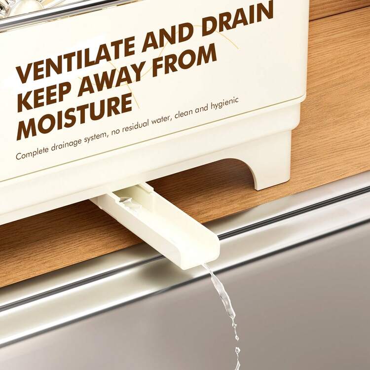 Kitchen Sink Organizer Rack With Draining Tray, Large Capacity Countertop Cleaning Tool Storage Rack, Suitable For Sponges, Steel Wool, Dish Brushes, Soap Dispenser, Detachable Draining Design Sink Side Storage Rack - View 4