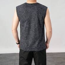 ZYNTH BALENO Tank Top Tanpa Lengan Kasual Leher Bulat untuk Pria di Musim Panas - Hitam - View 8