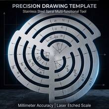 Acrylic Spiral Curve Ruler, Multi-Function Arc Drawing Template, Concentric Circle Ruler Angle Finder, Geometric Drawing Tool For Woodworking, Leather Processing, Model Making, Tattooing, Jewelry Design, Back To School - A - View 5