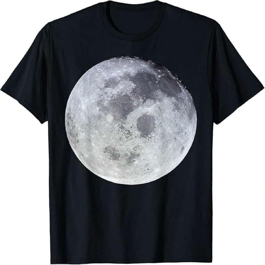 Camiseta de luna llena con fases de la luna astrología - Negro - Ver 1