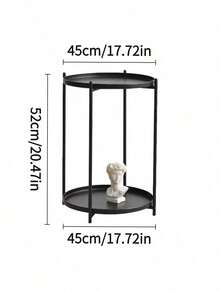 1pc Metal Frame Tray Table, Small Round Table, Sturdy And Durable, Movable, Easy To Clean, Small Side Table For Bay Windows And Small Living Rooms, Tea Table Beside Sofas, Minimalist Side Table, Modern Small Corner Table - Multiple Specifications - View 2