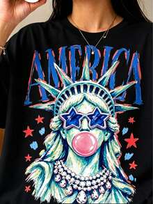 Women T-Shirts - 黑色 - 查看 1