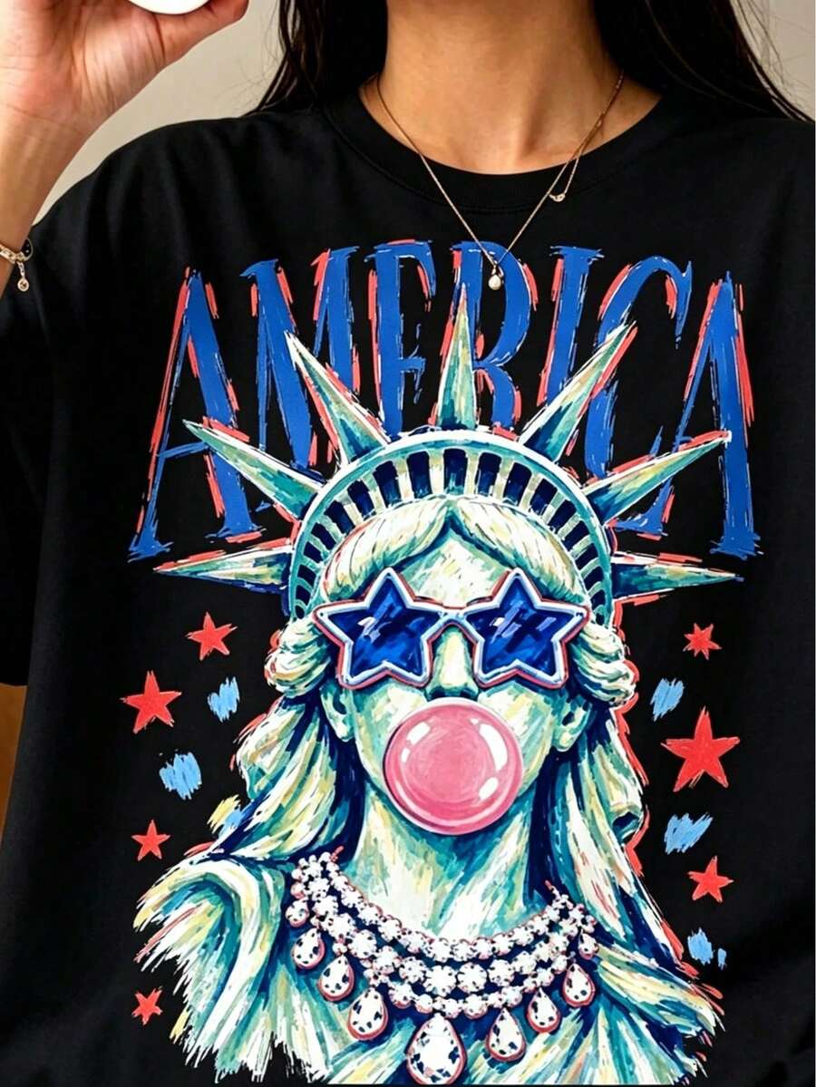 Women T-Shirts - 黑色 - 查看 1
