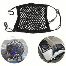2pcs Large Elastic Bungee Cord And Non-Slip Mesh Bag, Used As Elastic Straps For Motorcycles And Bicycles, Suitable For Securing Helmets Or Other Items. It Is Made Of Black Elastic Mesh Material, Helping To Ensure The Storage Of Items. - 2 - View 9