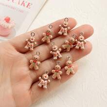 10/30/50pcs Boneka Jahe Mini Lucu Bergambar Kartun untuk Kue Natal, Boneka Kecil 3D Datar, Cocok untuk Scrapbooking DIY, Pembuatan Perhiasan, dan Dekorasi Kerajinan Tangan - Manusia Kue Jahe - View 10