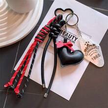 1pc Cute Y2K Style Tassel Heart Women's Keychain, Fashionable Bag Decoration Accessory Keyring - Multicolor - View 8