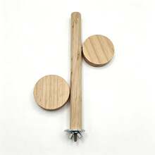 Parrot Natural Wood Round Combination Perch Stand, Pine Wood Dual Platform Perch Rack, Suitable For Tiger-Striped, Peony, Cockatiel, General Resting And Jumping Platform - Multi-functional Combination - View 9