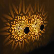 1/2/4 Packs Solar Metal Fence Lights, Waterproof Outdoor Step Deck Patio Decor, Mandala Pattern Garden Yard Ambient Lighting For Garden Post Patio Backyard Decor - 多款式 - 查看 5