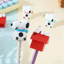 1pc Snoopy Plush Cartoon Pencil Sharpener, Cute Design, Manual Mini Pencil Sharpener, Stationery Gift Prize, New Year Gift, Valentine's Day Gift, Easter Gift [Random Style] - Multicolor - View 3