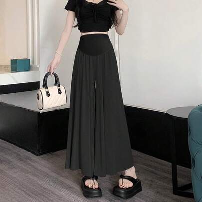 マタニティパンツ レディース ハイウエスト ワイドパンツ 妊婦服 お腹ゆったり 体型カバー 美脚見え リラックスパンツ 春夏コーデ