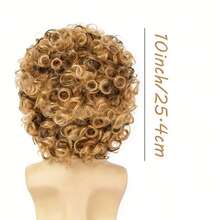 Men's Short Curly Afro Wig, Natural Curly Layered Synthetic Replacement Wig For Men, Suitable For Party, Costume, Halloween - Multicolor - View 12