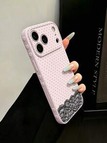 1pc New Fashion Lace Patchwork Polka Dot Pattern Side 3D Heart Phone Case Compatible With Apple/ Phones Apple 17/17Pro/17ProMax/16/16Pro/16ProMax/16Plus/15/15Plus/15Pro/15ProMax/14/14Plus/14Pro/14ProMax/13/13Pro/13ProMax/12/12Pro/12ProMax/11/11ProMax/XR/XSMAX/7G/8plus/Galaxy S26/S26 Ultra/S26 Plus/S25/S25 FE/S24/S23/S22/A05/A10S/A12/A13/A16/A15/A35/A36/A20/A50/A55/A56/Anti-Drop Anti-Collision Protective Cover - Multicolor - View 2