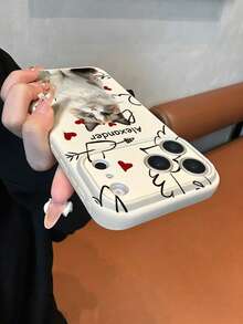 1件客製化寵物肖像與姓名側心3D設計大窗全覆蓋手機殼，相容 iPhone 17ProMax/17Air/16Pro/15/14ProPlus/13/12/11/XS Max/8/7 及 Galaxy S26ULTRA/S25Plus/S24/S23FE/S22/A03S/A05/A10S/A12/A13/A14/A15/A35/A36/A20/A50/A55/A56/M05，精美奢華吸睛全覆蓋鏡頭防摔保護殼手機配件 - 白色 - 查看 6