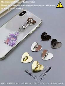 1/2/3/5/10/20/40pcs Heart-Shaped Metal Adhesive Buckles, Suitable For DIY Phone Case Lanyard Accessories, Mobile Phone Straps, Gold, Silver, Black And Colorful, Phone Case Bag Hardware Accessories, Keychains, Key Rings, Smartphone Chains, Handmade Decorative Accessories, Smartphone Straps, No-Trace Adhesive, Marker Accessories, Compatible With All Mobile Phone Models Of The Android/Apple Series Such As 17/16/15 Etc. - Multicolor - View 4