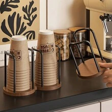 1pc Premium Paper Cup Holder, High-Quality Paper Cup Rack, Desktop Coffee Table Organizer, Tea Cup & Coffee Cup Holder, Suitable For Water Dispenser, Cup Storage Rack, Bar Counter Organizer - Multicolor - View 5