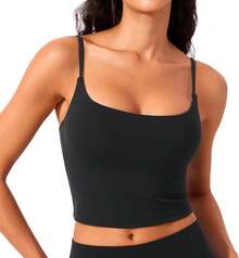 CRZ YOGA Butterlift Sujetador Deportivo de Cuello Redondo para Mujer - Tirantes Ajustables en La Espalda - Rojo Profundo - Ver 8