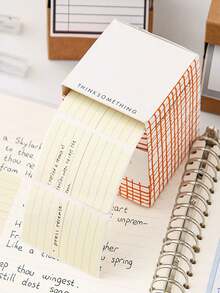 1 Set/100 Hojas/Caja Notas Adhesivas Desplegables DIY para Estudiantes, Utilizadas para Pegar y Corregir Errores, con Caja de Embalaje y Papel de Etiqueta - Notas adhesivas extraíbles en una pequeña caja de cartón - Ver 2