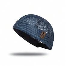 1pc Summer New Stitched FEWK Leather Label Hollow Large Grid Mesh Bucket Hat Unisex Hip-Hop Breathable - Multicolor - View 12
