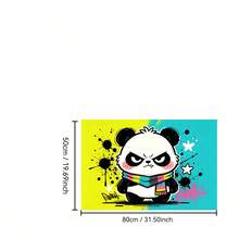 1pc Cool Panda Print Gold Diamond Velvet Bathroom Mat, Indoor Home Decor Rug, Perfect Surprise Gift - Multicolor - View 4