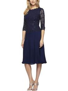 Alex Evenings Vestido de Encaje con Lentejuelas para Mujer (pequeño y Regular) - marino - Ver 5