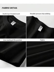 Fashionable Casual Short-Sleeved T-Shirt With Cupid Angel Print And Lettering, For Summer - Hitam - View 3