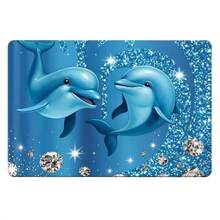 1pc Gold Diamond Velvet Rug With Dolphin Diamond Star Pattern, Wipeable Easy Care Mat, Rug For Bedroom Entryway Kitchen Bathroom, Home Decor Premium Choice - Multicolor - View 7