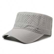 Summer Perforated Soft Top Men's Flat Cap, Water-Resistant Baseball Cap, Outdoor Sun Protection Sports Quick-Dry Baseball Cap - A - View 14