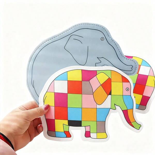 hoojojo 2Pcs Felt Hand Puppets, Emma The Plaid Elephant, Perfect For Classroom Storytelling, Themed Party Gifts, Decorations, And Back-To-School Essentials.