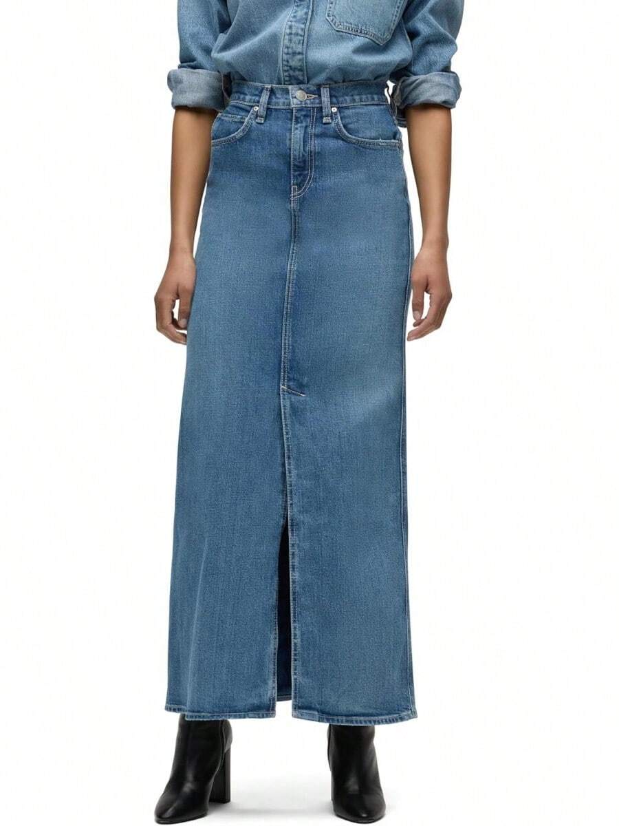 Hudson Falda Midi reconstruida Falda para Mujer - mezclilla, Denim Rinse - Ver 1