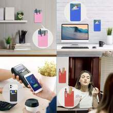 1pc Silicone Adhesive Card Holder, Universal Wallet Credit Card Sleeve Compatible With Most Smartphones - Multicolor - View 7