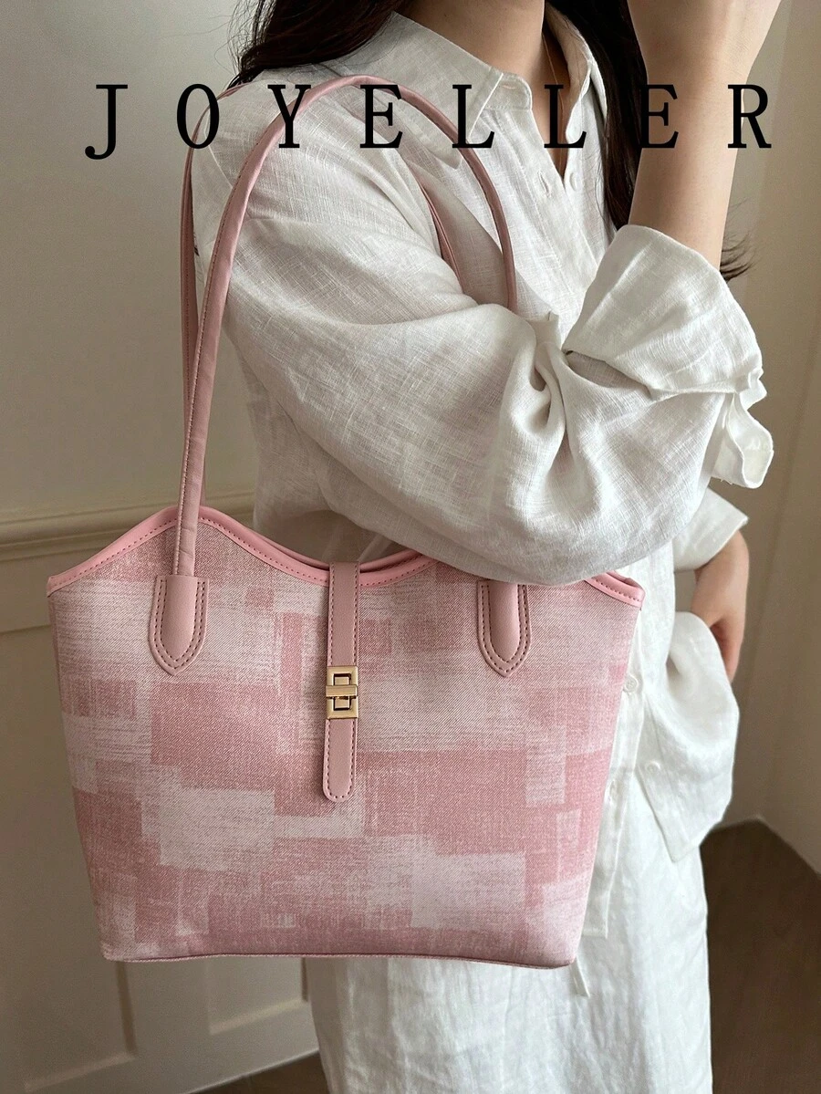 New Solid Color Light Luxury High-End Versatile Women's Shoulder Tote Bag
