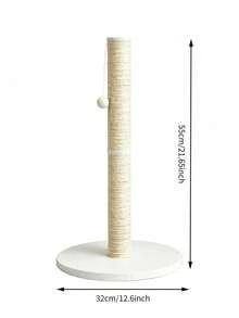 Vertical Sisal Cat Scratching Post - Equipped With Hanging Plush Ball, Stable Round Base, Scratch And Wear Resistant, Indoor Kitten Climbing Tower, Anti-Slip Cat Nail Grinding Toy - Multicolor - View 11