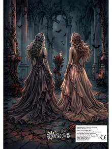 Dark Gothic：A4 成人塗色書，24 頁恐怖塗鴉，哥德風，緩解焦慮，女孩生日禮物，派對與萬聖節禮物，開學季 - 藝術塗鴉 - 查看 6
