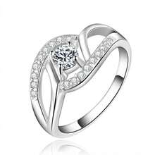 New Streetwear 925 Sterling Silver Shiny Zirconia Diamond Rings For Women Wedding Party Gifts Fine Jewelry Engagement Rings - Silver - View 6