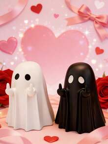 Cute Black And White Ghost Decoration, Creative Fashion Valentine's Day Decor, Enhances Holiday Atmosphere, Suitable For Home, Room, Wedding And Birthday Party Decoration, Ideal Personalized Holiday And Valentine's Day Gift, Halloween Decor, Fall Decor, Room Decor - Multicolor - View 10