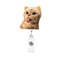 1pc/2pcs/3pcs Acrylic Cat Retractable Rotating Badge Reel Keychain ID Holder For Doctors And Nurses - Multicolor C - View 22