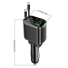 1件裝可伸縮5合1車用充電器轉接頭，內建可伸縮線，雙PD 3.1A超快充接口，數位電壓顯示，通用車充，適用手機、平板與電子設備，適合日常開車通勤與公路旅行 - 均碼 - 查看 7