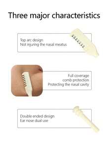 50/30/1 Peça Conjunto de Aparador de Pelos do Nariz Manual Portátil, Ferramenta de Aparagem de Precisão de Cabeça Dupla Rotativa 360° para Pelos do Nariz e Facial, Kit de Cuidados Suave e Indolor, Adequado para Homens e Mulheres, Compacto e Portátil, Ideal para Viagens e Cuidados Diários - Multicolorido - Visão 3