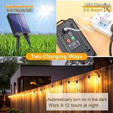 Outdoor String Lights G40,LED Festoon Rope Lights Fairy,Patio Garden String Light,Used For New Year Patio Garden Camping Party Terrace Decoration - Solar Energy - View 3